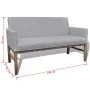 Banco con cojín acolchado madera de caucho tela gris claro de , Sofás - Ref: Foro24-241663, Precio: 220,00 €, Descuento: %