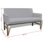 Bank mit gepolstertem Kissen aus Gummibaumholz und hellem grauem Stoff. von , Sofas - Ref: Foro24-241663, Preis: 223,33 €, Ra...