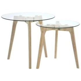 Set of 2 side tables with tempered glass tops. by , Coffee table - Ref: Foro24-249501, Price: 74,37 €, Discount: %