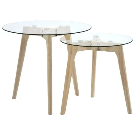 Set of 2 side tables with tempered glass tops. by , Coffee table - Ref: Foro24-249501, Price: 74,37 €, Discount: %