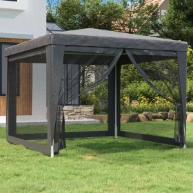 Party tent with 4 walls made of anthracite grey HDPE mesh, 3x3 m. by , Tents and gazebos - Ref: Foro24-319229, Price: 87,54 €...