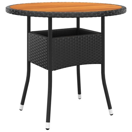 Garden table acacia wood and black synthetic rattan Ø80x75 cm by vidaXL, Garden tables - Ref: Foro24-310608, Price: 94,66 €, ...