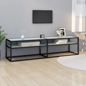 TV-Möbel aus gehärtetem Glas in weißem Marmorfarben, 160x40x40,5 cm. von , TV-Möbel - Ref: Foro24-331720, Preis: 114,14 €, Ra...