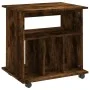 Armario ruedas madera contrachapada roble ahumado 60x45x60 cm de , Taquillas y armarios de almacenamiento - Ref: Foro24-82635...