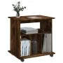 Armario ruedas madera contrachapada roble ahumado 60x45x60 cm de , Taquillas y armarios de almacenamiento - Ref: Foro24-82635...