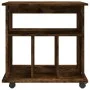Armario ruedas madera contrachapada roble ahumado 60x45x60 cm de , Taquillas y armarios de almacenamiento - Ref: Foro24-82635...