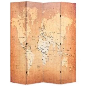 Biombo divisor plegable 160x170 cm mapamundi amarillo de , Divisores de ambientes - Ref: Foro24-245878, Precio: 95,70 €, Desc...