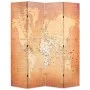 Folding room divider 160x170 cm world map yellow by , Room dividers - Ref: Foro24-245878, Price: 95,70 €, Discount: %