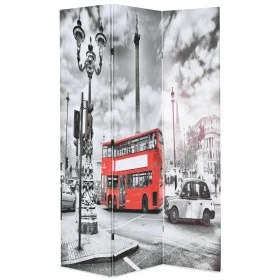 Folding room divider 120x170 cm London bus white and black by , Room dividers - Ref: Foro24-245873, Price: 78,44 €, Discount: %