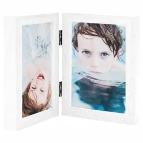 White folding photo collage frame 2x(13x18 cm) by , Photo frames - Ref: Foro24-332763, Price: 16,31 €, Discount: %