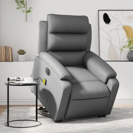 Sillón de masaje elevable eléctrico cuero sintético gris de , Sillones - Ref: Foro24-3205066, Precio: 357,94 €, Descuento: %