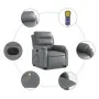 Sillón de masaje elevable eléctrico cuero sintético gris de , Sillones - Ref: Foro24-3205066, Precio: 357,94 €, Descuento: %