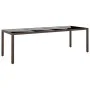 Garden table with brown synthetic rattan surface glass top by vidaXL, Garden tables - Ref: Foro24-310595, Price: 182,25 €, Di...