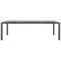Garden table with brown synthetic rattan surface glass top by vidaXL, Garden tables - Ref: Foro24-310595, Price: 182,25 €, Di...