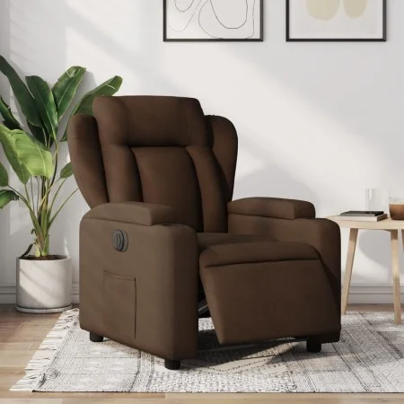 Sillón reclinable eléctrico de tela marrón de , Sillones - Ref: Foro24-3204462, Precio: 249,47 €, Descuento: %