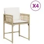 Gartenstühle mit Kissen, 4 Stück, aus synthetischem Rattan in Beige. von , Gartenstühle - Ref: Foro24-365021, Preis: 183,25 €...