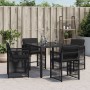 Gartenstühle mit Kissen, 4 Stück, aus schwarzem synthetischem Rattan. von , Gartenstühle - Ref: Foro24-365035, Preis: 192,92 ...