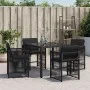 Sillas de jardín con cojines 4 unidades ratán sintético negro de , Sillas de jardín - Ref: Foro24-365035, Precio: 189,21 €, D...