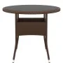 Garden table with tempered glass top and synthetic brown rattan, Ø80x75 cm. by vidaXL, Garden tables - Ref: Foro24-310605, Pr...