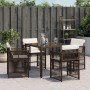 Gartenstühle mit Kissen, 4 Stück, aus braunem Kunst-Rattan. von , Gartenstühle - Ref: Foro24-365037, Preis: 206,44 €, Rabatt: %