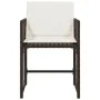 Garden chairs with cushions, 4 units, synthetic brown rattan by , Garden chairs - Ref: Foro24-365037, Price: 202,60 €, Discou...