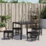 Taburetes de jardín con cojines 4 uds ratán PE negro 41x41x36cm de , Otomanas de exterior - Ref: Foro24-365056, Precio: 83,13 €