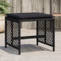 Taburetes de jardín con cojines 4 uds ratán PE negro 41x41x36cm de , Otomanas de exterior - Ref: Foro24-365049, Precio: 90,17...