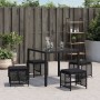 Taburetes de jardín con cojines 4 uds ratán PE negro 41x41x36cm de , Otomanas de exterior - Ref: Foro24-365049, Precio: 90,17...