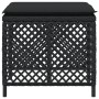 Taburetes de jardín con cojines 4 uds ratán PE negro 41x41x36cm de , Otomanas de exterior - Ref: Foro24-365049, Precio: 90,17...