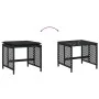 Gartenhocker mit Kissen, 4 Stück, PE-Rattan, Schwarz, 41x41x36cm. von , Hocker für den Außenbereich - Ref: Foro24-365049, Pre...