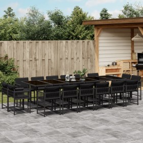 Gartenmöbel-Set, 17-teilig, mit schwarzen Polstern aus synthetischem Rattan. von , Gartensets - Ref: Foro24-3211603, Preis: 9...