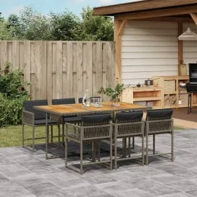 Garten-Essgruppe, 7-teilig, mit grauen Polstern aus synthetischem Rattan. von , Gartensets - Ref: Foro24-3211454, Preis: 480,...