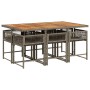 Garten-Essgruppe, 7-teilig, mit grauen Polstern aus synthetischem Rattan. von , Gartensets - Ref: Foro24-3211454, Preis: 387,...