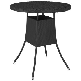 Mesa de jardín ratán sintético negro 70x70x73 cm