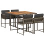 5-piece garden dining set with gray synthetic rattan cushions by , Garden sets - Ref: Foro24-3211442, Price: 258,63 €, Discou...