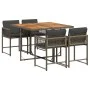 5-piece garden dining set with gray synthetic rattan cushions by , Garden sets - Ref: Foro24-3211442, Price: 321,76 €, Discou...