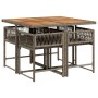 Set comedor de jardín 5 piezas con cojines ratán sintético gris de , Conjuntos de jardín - Ref: Foro24-3211442, Precio: 259,09 €