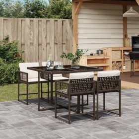 5-piece garden dining set with brown synthetic rattan cushions by , Garden sets - Ref: Foro24-3211437, Price: 256,70 €, Disco...