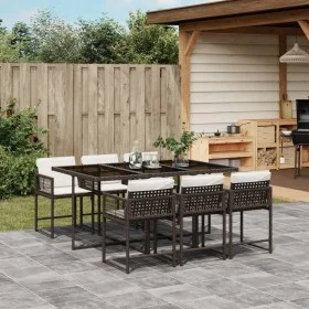 7-piece garden dining set with brown synthetic rattan cushions by , Garden sets - Ref: Foro24-3211449, Price: 437,62 €, Disco...