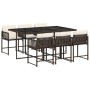 Garten-Essgruppe, 7-teilig, mit braunen Polstern aus synthetischem Rattan. von , Gartensets - Ref: Foro24-3211449, Preis: 382...