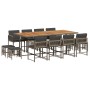 Garden dining set with 13-piece synthetic rattan gray cushions. by , Garden sets - Ref: Foro24-3211526, Price: 596,57 €, Disc...