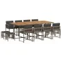 Garden dining set with 13-piece synthetic rattan gray cushions. by , Garden sets - Ref: Foro24-3211526, Price: 728,86 €, Disc...