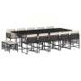 Set comedor de jardín con cojines 15 pzas ratán sintético negro de , Conjuntos de jardín - Ref: Foro24-3211530, Precio: 673,3...