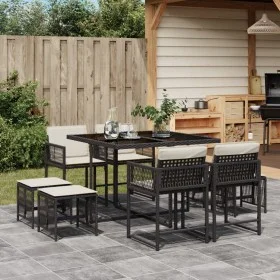 9-piece garden dining set with black synthetic rattan cushions by , Garden sets - Ref: Foro24-3211494, Price: 376,39 €, Disco...