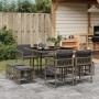 Garden dining set 9 pieces and gray synthetic rattan cushions by , Garden sets - Ref: Foro24-3211496, Price: 347,22 €, Discou...