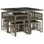 Garden dining set 9 pieces and gray synthetic rattan cushions by , Garden sets - Ref: Foro24-3211496, Price: 378,34 €, Discou...