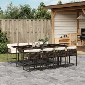 Garden dining set 9 pieces and brown synthetic rattan cushions by , Garden sets - Ref: Foro24-3211461, Price: 582,58 €, Disco...