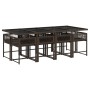 Garten-Essgruppe, 9-teilig, mit braunen Kunststoff-Rattan-Kissen. von , Gartensets - Ref: Foro24-3211461, Preis: 509,72 €, Ra...