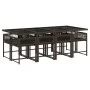 Set comedor para jardín 9 pzas y cojines ratán sintético marrón de , Conjuntos de jardín - Ref: Foro24-3211461, Precio: 582,0...