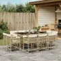 Garden dining set 11 pieces with beige synthetic rattan cushions by , Garden sets - Ref: Foro24-3211570, Price: 628,11 €, Dis...
